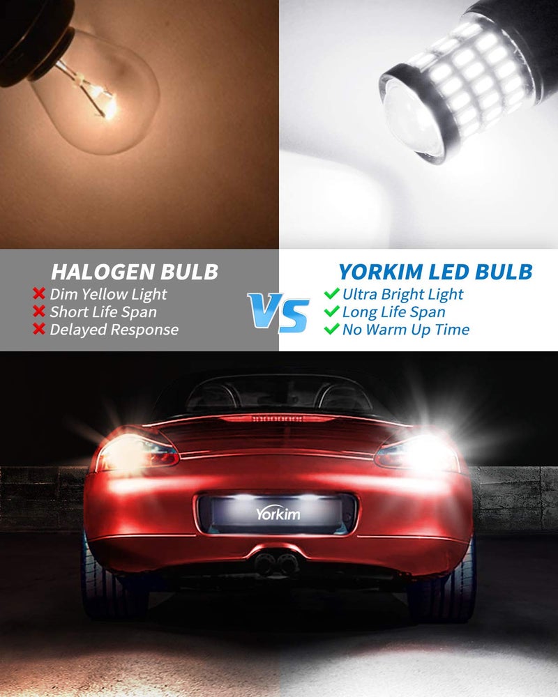 Yorkim 921 LED Bulb 912 Led Reverse Light Super Bright 3014 3030 58-SMD Chipsets Error Free, 921 led backup lights T15 LED Bulb 906 904 902 W16W 921 912 Reverse Lights, 6500K White, Pack of 2 - Image 3